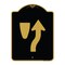Signmission Designer Series Sign-Beware of Curb Graphic, Black & Gold Aluminum Sign, 18" x 24", BG-1824-24522 A-DES-BG-1824-24522 - alternate 1